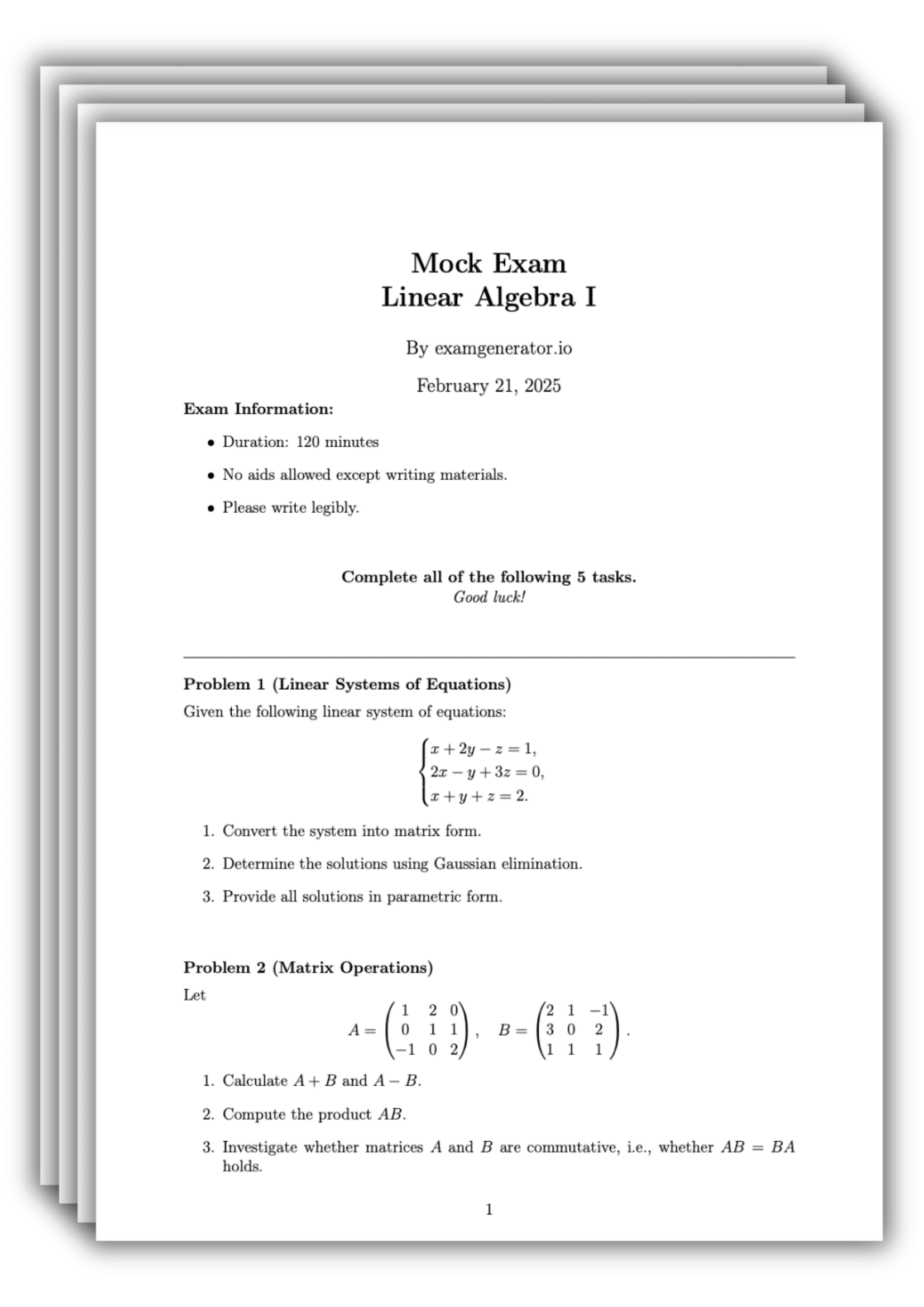 Mock Exam Screenshot